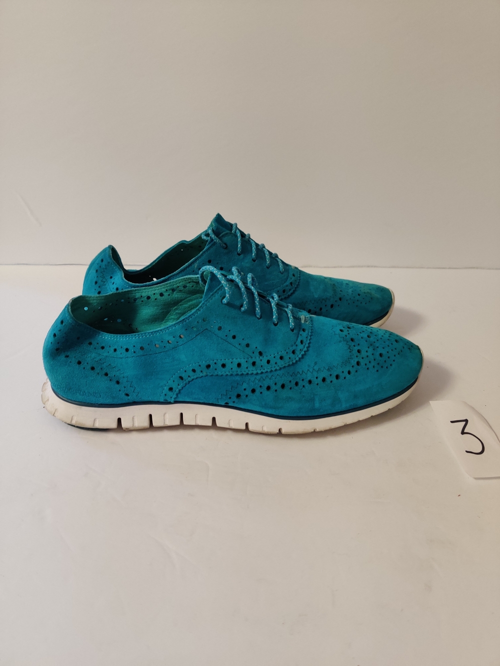 Cole Haan LunarGrand Wingtip Oxford Suede Green 9.5